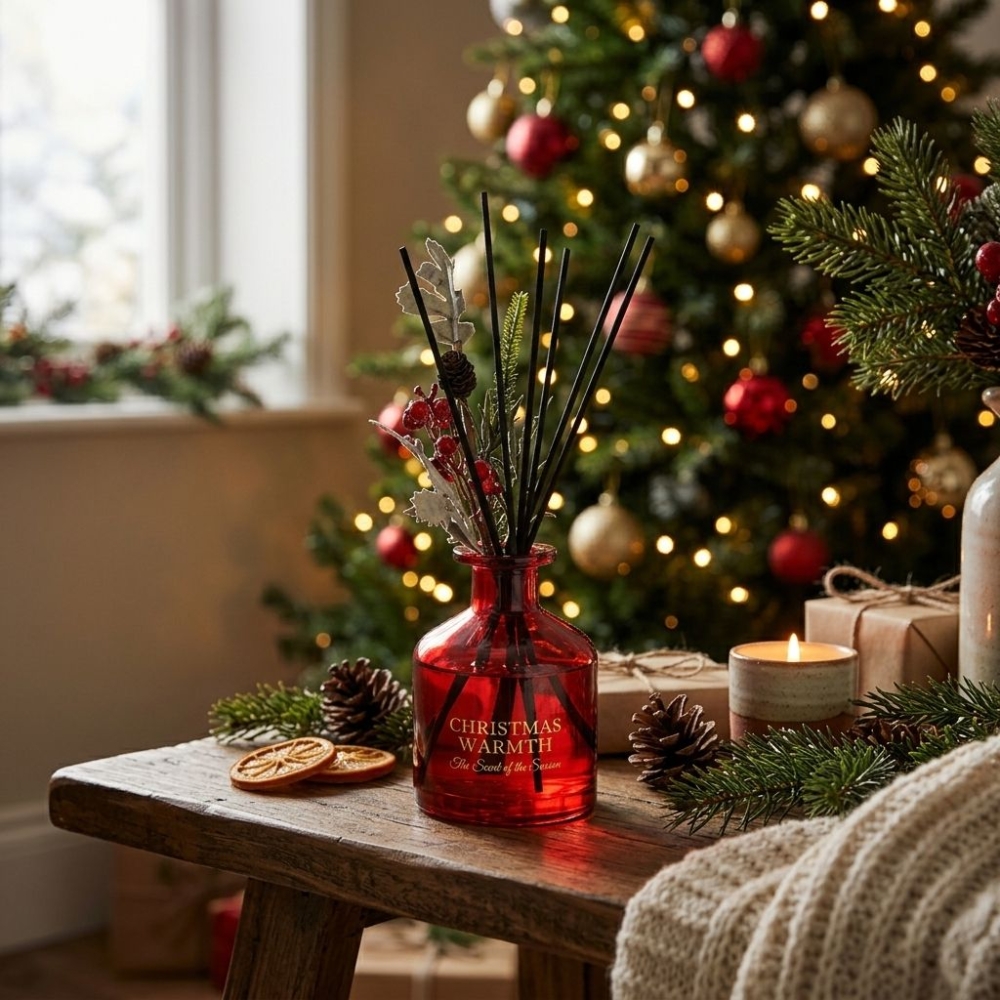 Коледен дифузер за помещение с ароматно масло Christmas Warmth и пръчици – 200 мл