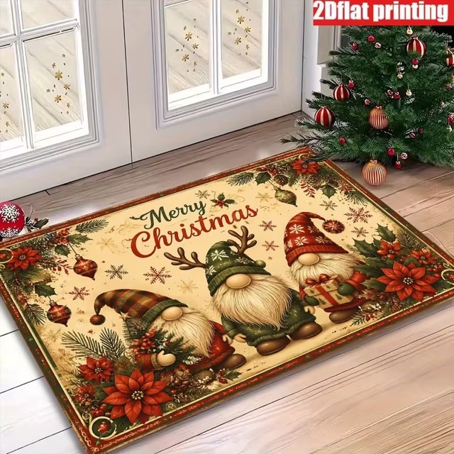 Коледна изтривалка Три празнични гнома Merry Christmas