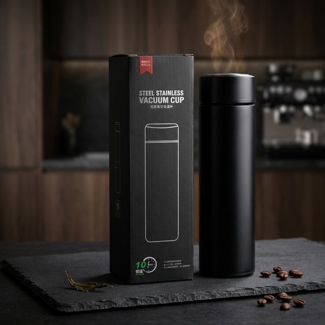 Метален смарт термос с дисплей и цедка за чай, 450ml