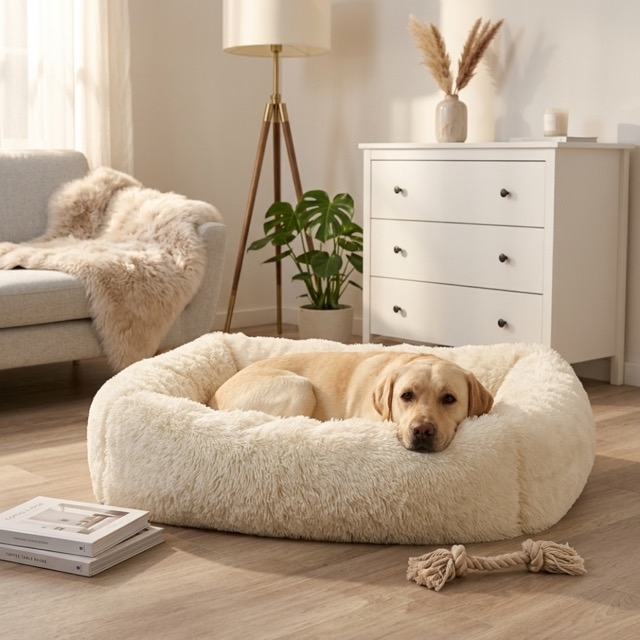 Пухкаво плюшено легло за домашни любимци KERBL Fluffy