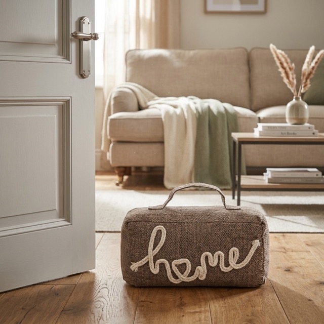 Текстилен стопер за врата с дръжка Home