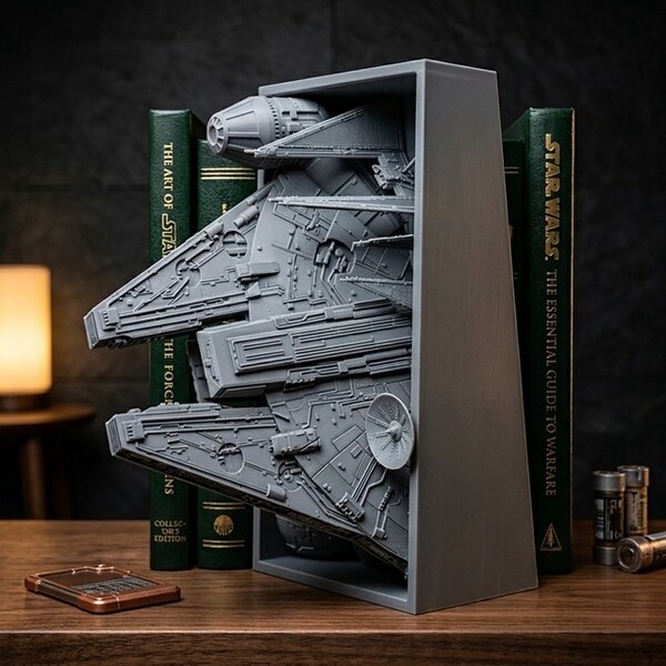3D Sci-Fi Поставка за книги – Епична космическа битка на рафта ви