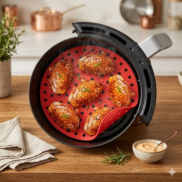 Air Fryer Кръгла силиконова подложка за печене с дупчици