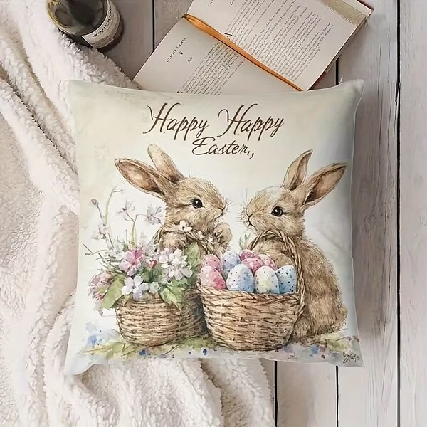 Декоративна калъфка за възглавница Happy Happy Easter