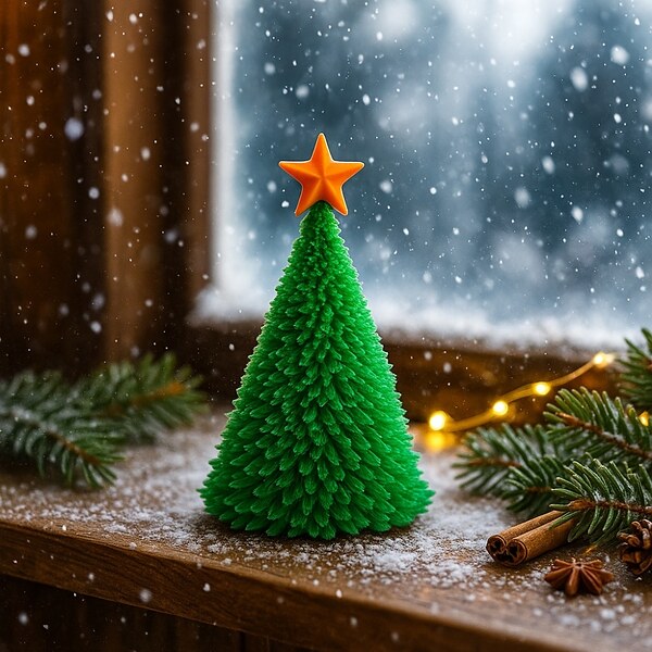Декоративна коледна елхичка със звезда