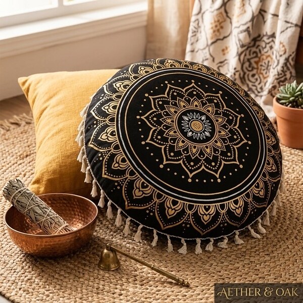 Декоративна кръгла възглавница „Mandala“