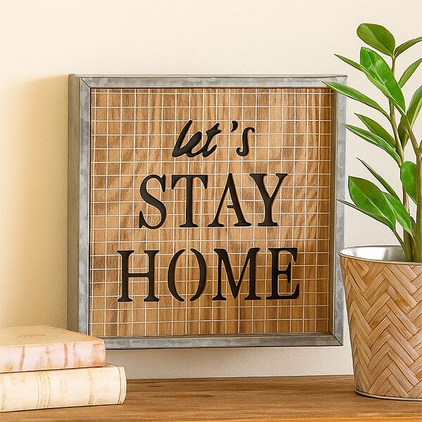 ДЕКОРАТИВНА LED КУТИЯ LETS STAY HOME