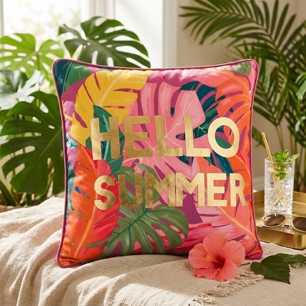 Декоративна лятна възглавница „Hello Summer“