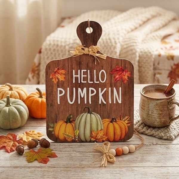 Декоративна висяща табела „Hello Pumpkin“ във формата на дъска