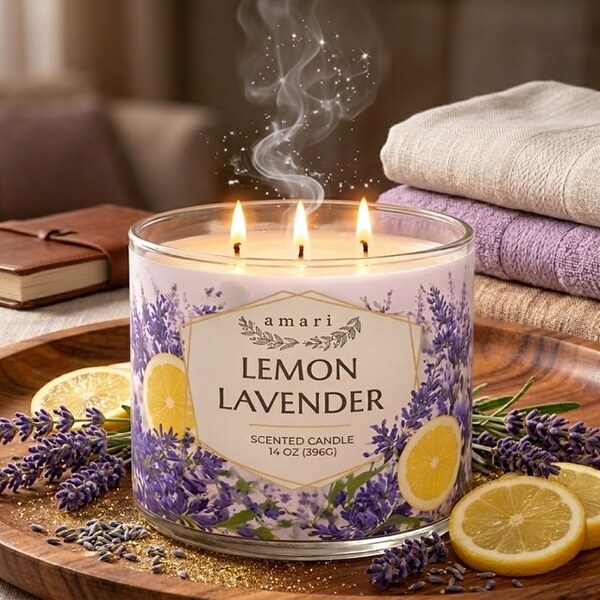 Голяма ароматна свещ „Lemon Lavender“
