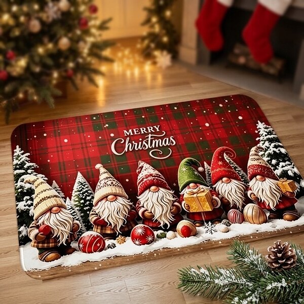 Коледен килим с гноми Merry Christmas (50х80 см)
