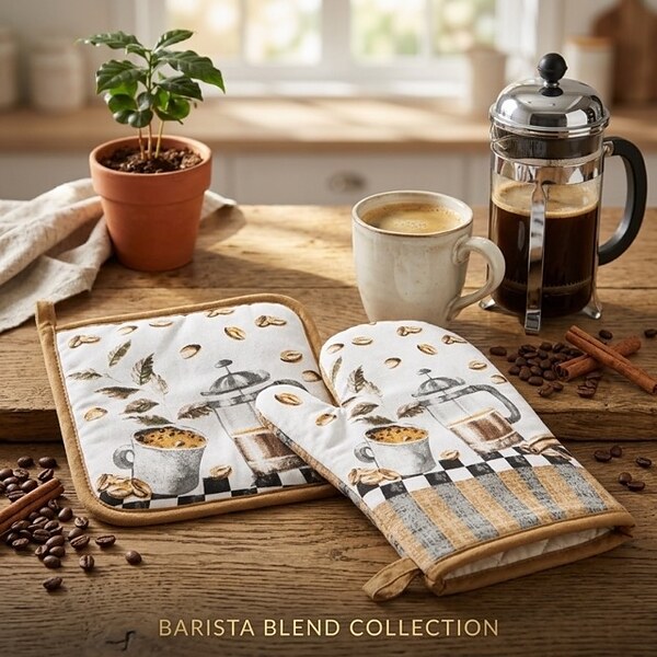 Комплект кухненска ръкавица и ръкохватка Coffee