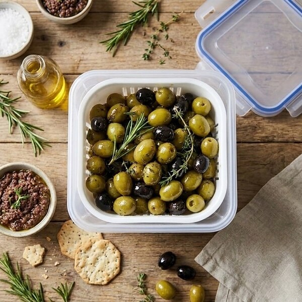Кутия за маслини с цедка – Свежест без излишно цапане