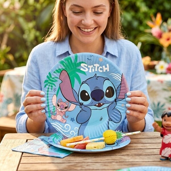 Парти картонени чинии Стич и Ейнджъл (Stitch) – 6 бр.