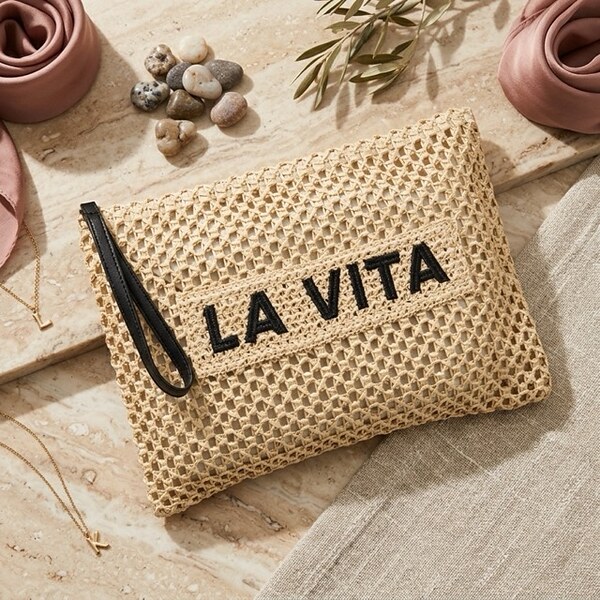 Плетен несесер тип плик „La Vita“