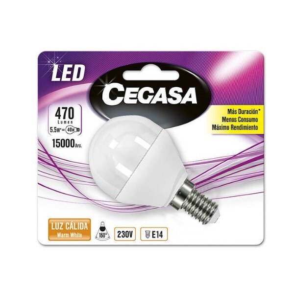 СФЕРИЧНА LED КРУШКА ЗА ЛАМПА CEGASA E14 6 W A+