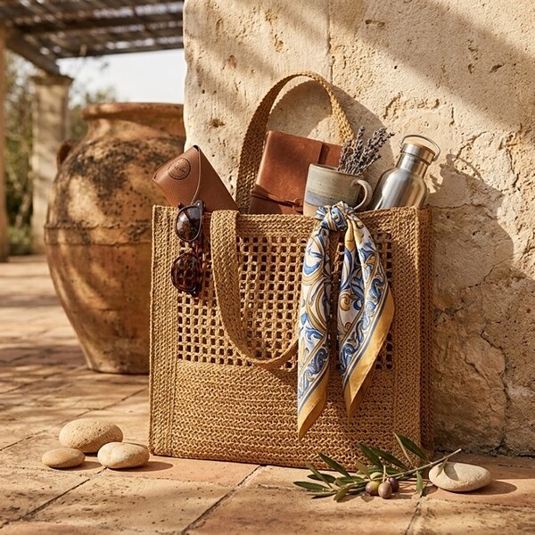 Сламена чанта tote Crochet