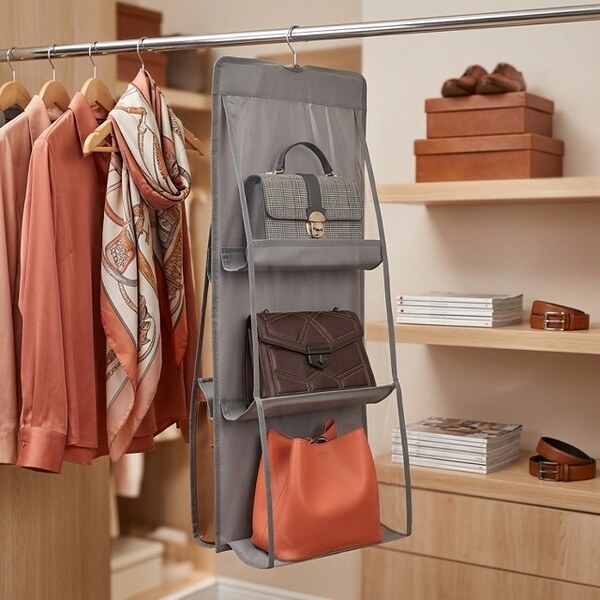 Висящ органайзер за съхранение на чанти с 6 отделения