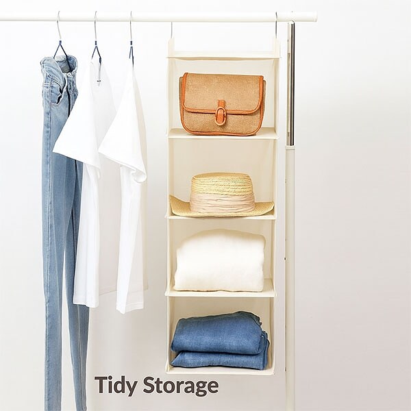 Висящ шкаф органайзер за съхранение с 4 рафта Hanging Closet Storage Organizer